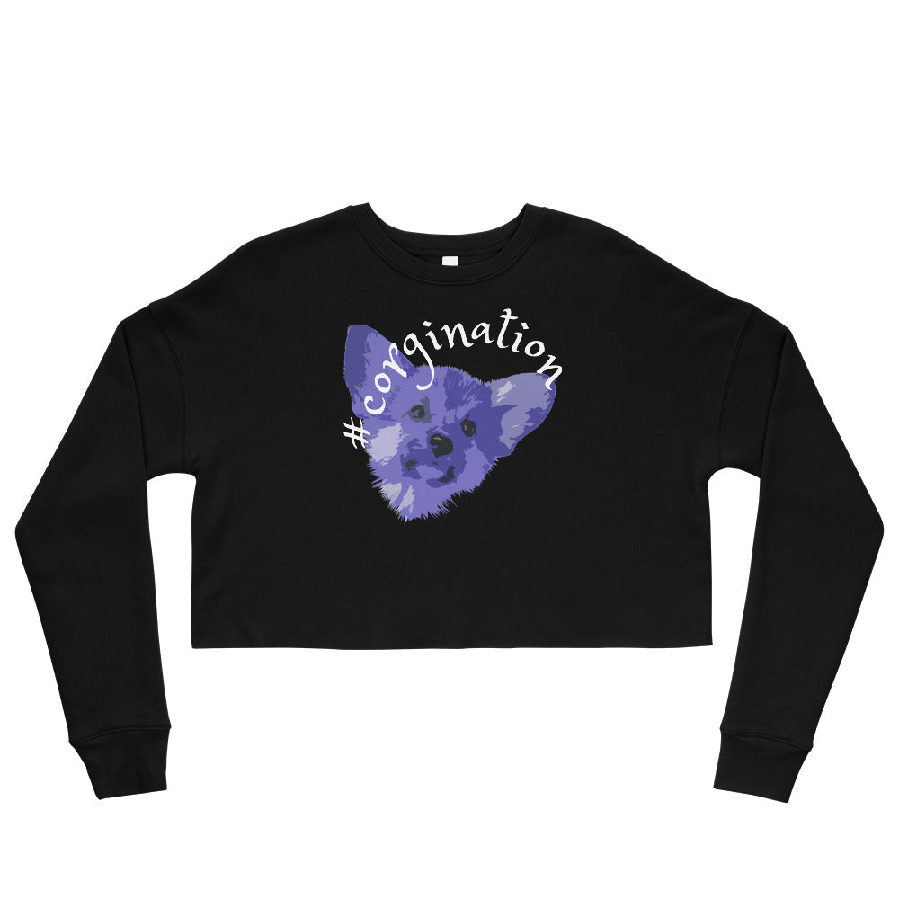 Gift for dog lovers. #corgination cropped sweatshirt for girls. Streetwear for women WickedYo.